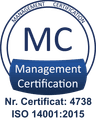 Marcă de certificare ISO 14001:2015 — Sistem de management de mediu